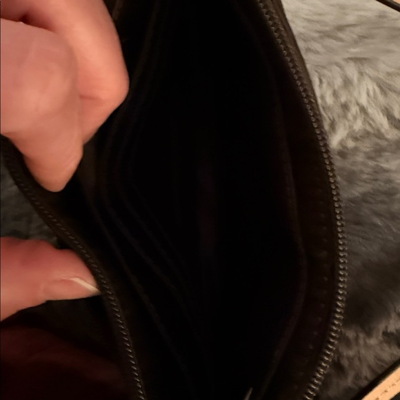 COACH Brown and Tan Wristlet Clutch